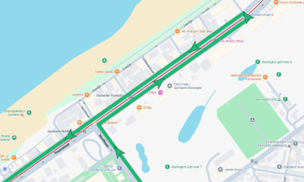 Kaart met omleiding werken troonstraat